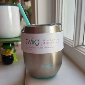 Swig Stainless Steel Insulated Stemless Cup - Teal Accents